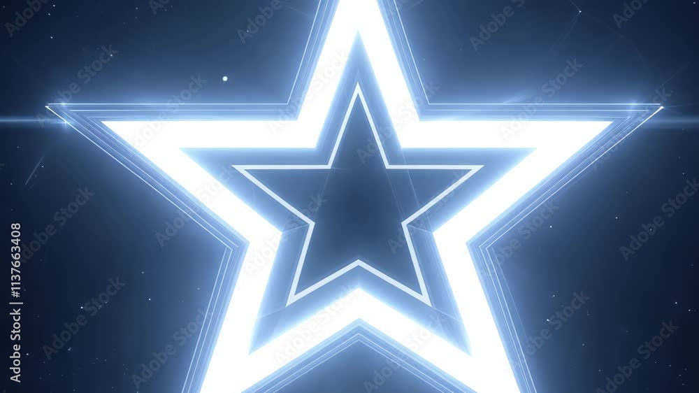 Leinwandbilder bright star animation shining in a dark background with glowing effects and sharp outlines