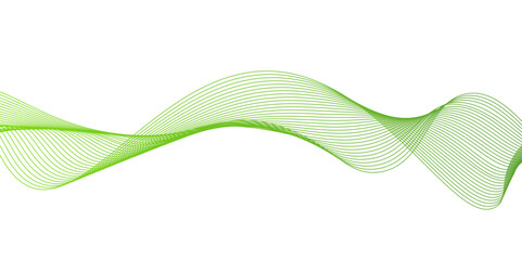 Abstract Green Wave Line Background with Flowing Curves,Colorful vector background.green wave melody lines on white background,green lines vector banner template background design.
