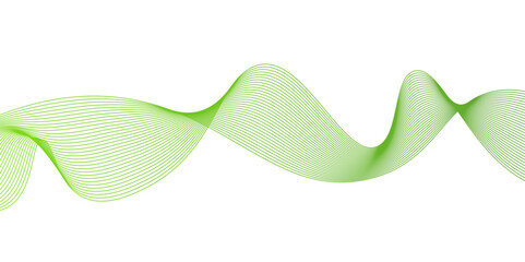 Abstract Green Wave Line Background with Flowing Curves,Colorful vector background.green wave melody lines on white background,green lines vector banner template background design.