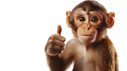  Cute monkey giving a thumbs up, expressing happiness and positivity, isolated on white background © HNXS Digital Art