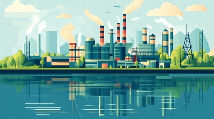 Obraz premium Corporate responsibility and climate action, Businesses combating climate change, Corporate strategies for sustainability, Climate-conscious corporate initiatives