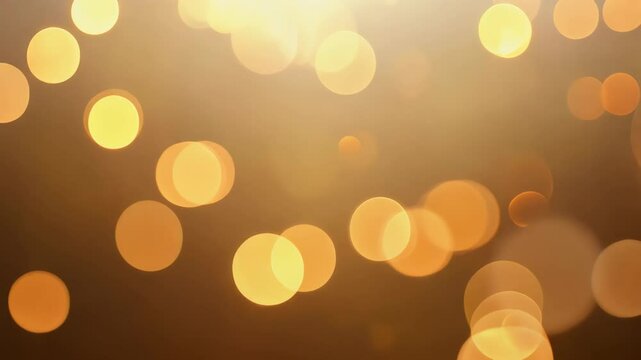 Captivating golden bokeh lights creating a warm atmosphere in a dimly lit environment