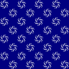 white and blue drawing flower as repeat pattern on white background, vector, replete pattern image designed for fabric printing, louis vintage