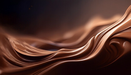 2025 year color. Defocused mocha mousse radiance soft texture color on dark black abstract empty space background.