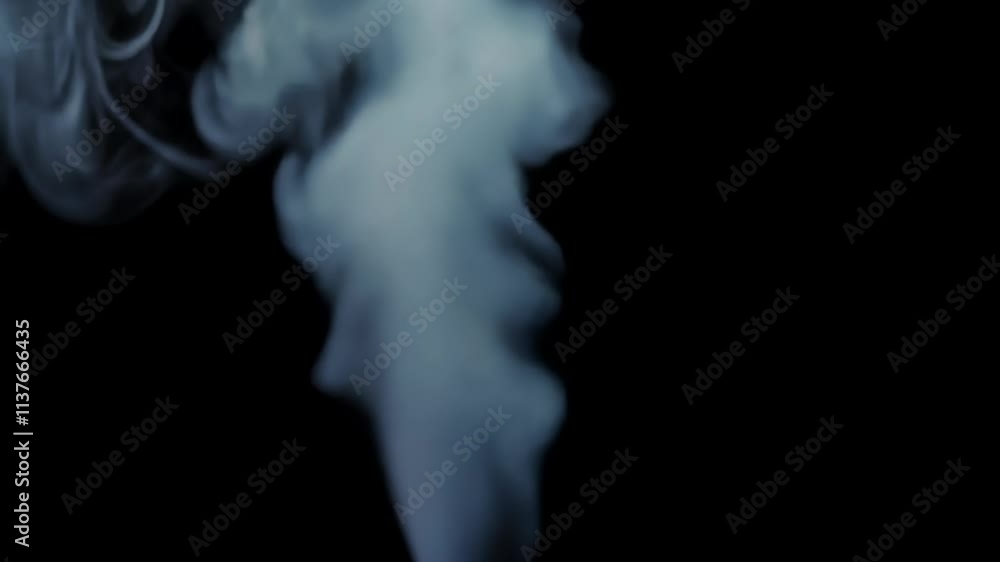 Fototapete Smoke swirls gracefully in the air, creating captivating forms and patterns in a dark setting