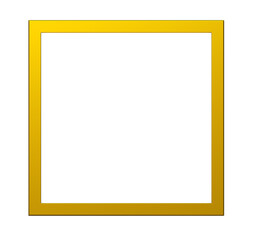 Gold square frame for picture on png transparent background.
