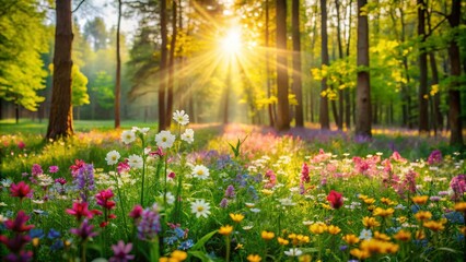 Obraz premium Spring Forest Flowers Bokeh Photography: Dreamy Floral Images, Blurred Background, Nature Photography, Spring Bloom, Wildflowers