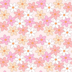 Cute scattered flower shapes in pastel colors seamless floral pattern