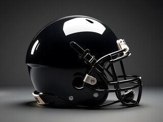 Fototapeta premium Black Football Helmet: Power and Protection