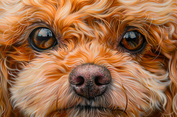 Close portrait of a poodle