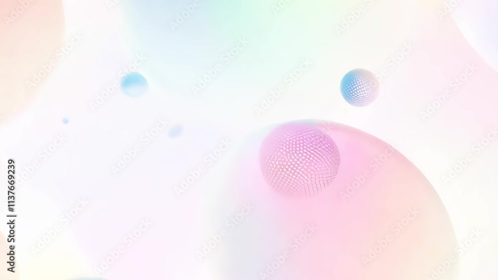 Fototapete Bubbles floating in gentle pastel colors create a calming atmosphere in an artistic display of light and movement