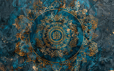 Colorful vintage surface with an old oriental pattern. The background is a texture that has a decorative value. For overlay or texture designs