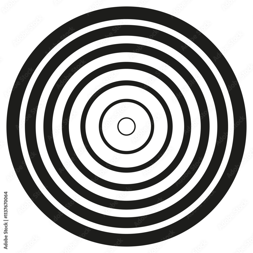 Poster concentric circles design. minimal geometric rings. modern abstract vector. circular target symbol.