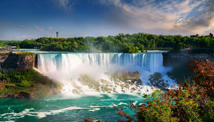 Fototapeta premium beautiful waterfall in the nature