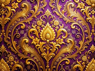 Luxurious Gold Purple Wallpaper Design: High-Resolution Images, Elegant Backgrounds, Deep Depth of Field