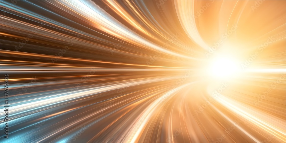 Poster a dynamic abstract representation of light streaks and energy, creating a sense of speed and movemen