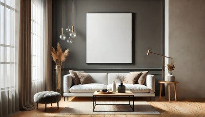 Modern Elegance with Sleek White Sofa and Geometric Wall Art