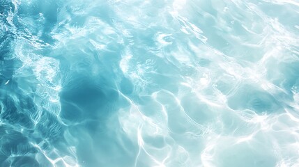 Fototapeta premium Light blue water texture with gentle ripples brig abstract background