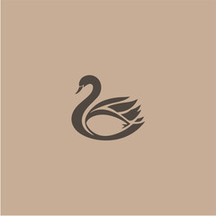 Fototapeta premium swan logo vector illustration logo template