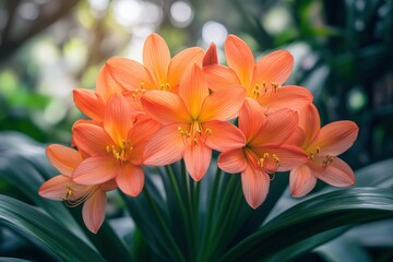Fototapeta premium Pink beautiful tulip with many petals close-up.. Beautiful simple AI generated image