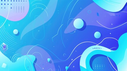 Abstract Blue Geometric Background with curved lines vector presentation design, light blue background 