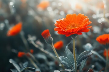 Obraz premium Close-up tulips, 3D photo wallpaper with flowers.. Beautiful simple AI generated image