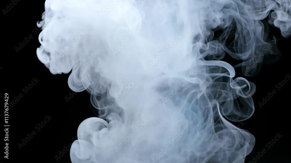 Aufkleber Smoke swirls slowly in dark background creating a calming and mysterious atmosphere in a creative space