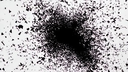 Creative black ink splash on white background showcases artistic expression and abstract design techniques