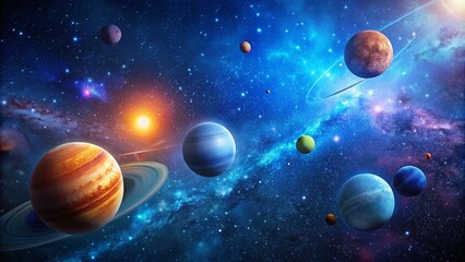 Stunning Night Sky Planetscape: Celestial Wonders, Cosmic Background, Starry Night, Galaxy Photography, Planetary Alignment, Deep Space, Astronomical Image