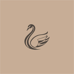 Fototapeta premium swan logo vector illustration logo template
