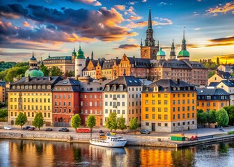 Naklejka premium Stunning Swedish Architecture: Picturesque Buildings, Landscapes & Cityscapes