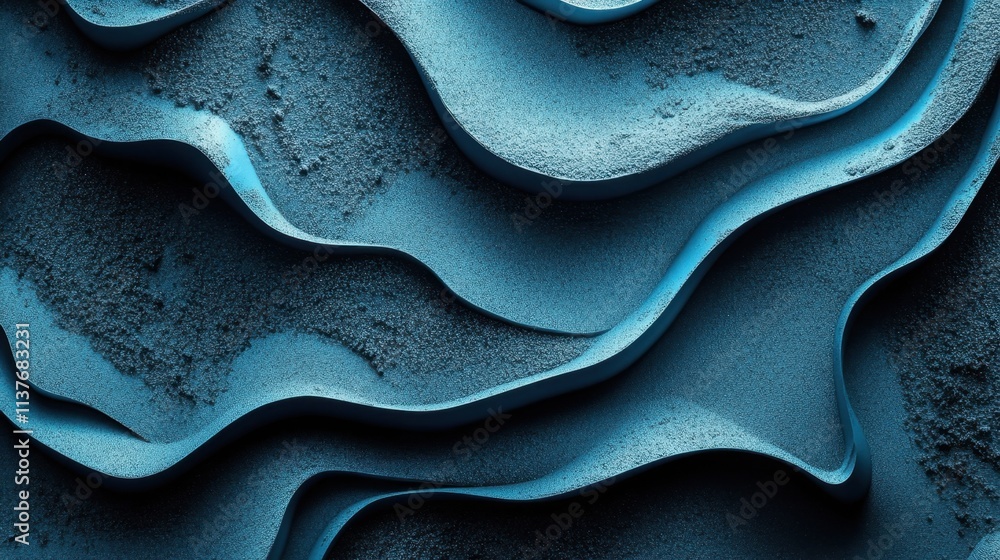 Aufkleber abstract waves of blue texture with smooth curves and grainy surface patterns