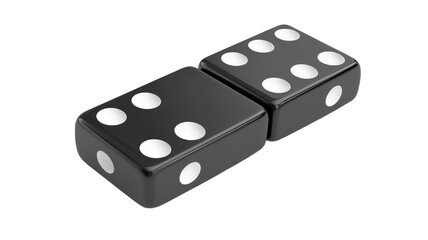 A Classic Black and White Domino Piece Perfect for Games and Design Projects Featuring Intricate Details.