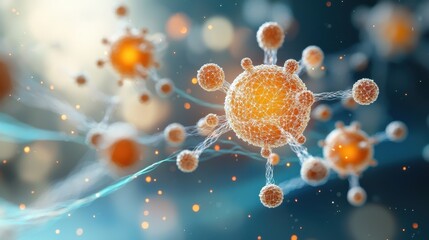 Obraz premium A cutting edge deep learning model is employed to generate photorealistic 3D renderings of atom cells in the field of science