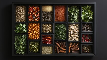 Aromatic Spice Collection in a Stylish Wooden Box