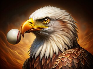 Obraz premium Majestic Baseball Eagle Logo Design, Bird of Prey Sports Emblem, Winged Eagle Baseball Team Logo, American Eagle Baseball Graphic