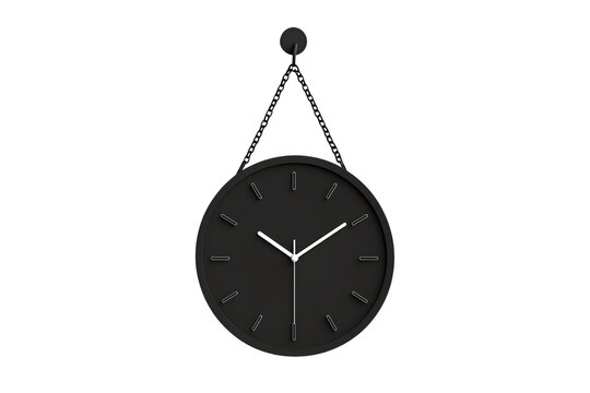 A sleek, modern wall clock with a minimalist design featuring a black face and white hands, showcasing a stylish timekeeping solution.
