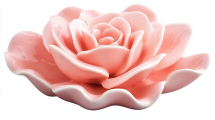 Delicate Pink Ceramic Rose - A Stunning Floral Accent