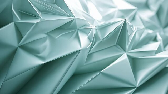 Close-up abstract image showcasing a teal geometric texture. Intricate folds create a visually stunning pattern.