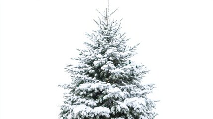 Majestic Snow-Covered Evergreen Tree in Winter Wonderland