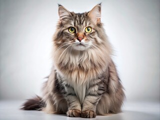 Fototapeta premium Majestic Gray Siberian Cat: Stunning Product Photography for Pet Supplies