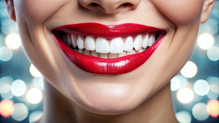 Fototapeta premium Captivating dental photography: perfect teeth, bright smiles, and radiant, healthy grins.