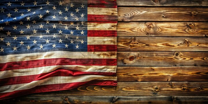 Celebrate Independence Day with this rustic USA flag portrait background.  Ideal for stock photos.