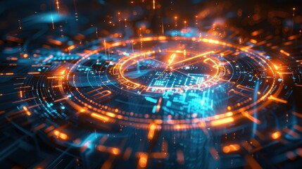 Futuristic Digital Interface: Abstract Technology Background