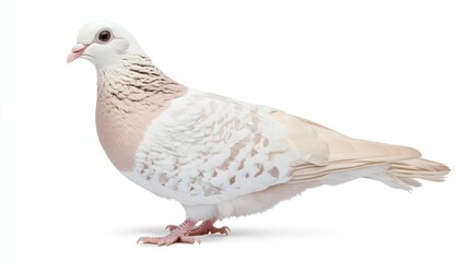 Obraz premium Delicate Cream Pigeon, a Stunning Portrait of Avian Beauty