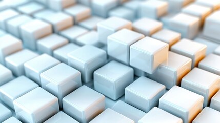 Obraz premium A captivating white cube pattern abstract technology background created through a mesmerizing 3D rendering process, showcasing the intricate and modern aspects of digital artistry.