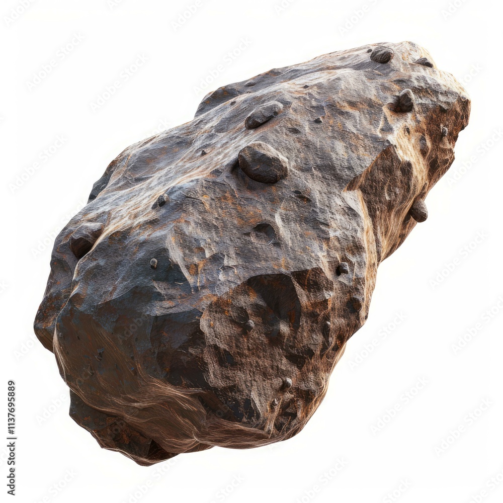 Aufkleber large asteroid floating in space on white background