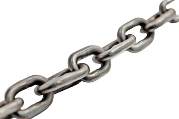 Fototapeta premium Metal chain isolated on white or transparent background with clipping path