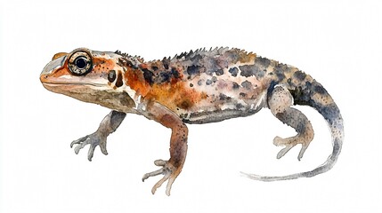 Naklejka premium Watercolor Lizard: A Stunning Portrayal of Nature's Beauty