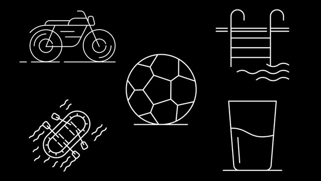 Outdoor & Sports Activity Line Icons